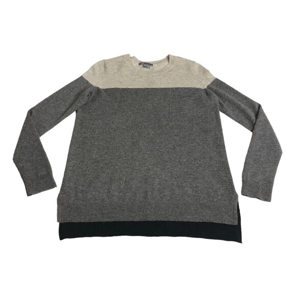 Vince Sweaters - Vince Sweater Womens XS Gray Cashmere Color Block Fitted Knit Pullover Chic